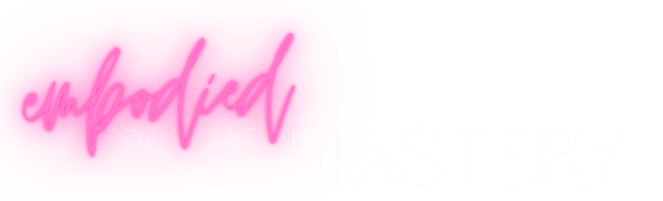 a text logo with the words embodied self mastery
